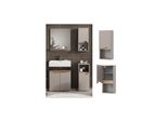 Vicco HäNgeschrank Marelle Greige Eiche 30 X 67 Cm Mit TüR Und Offenem Fach