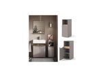 Vicco Midischrank Marelle Greige Eiche 30 X 74,5 Cm Mit TüR Und Offenem Fach