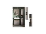 Vicco Hochschrank Marelle Greige Eiche 30 X 180 Cm Mit TüRen Und Offenen FäChern