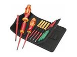 Kraftform Kompakt VDE 16 Torque Extra Slim 1 Tool Finder, 16-Teilig, Schraubendreher Rot/Gelb, Inkl. Steckgriff, Drehmoment-Steckgriff, Vde-Wechselklingen