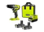 One+ Akku-Schlagbohrschrauber R18PD5-220S, 18Volt GrüN/Schwarz, 2X Li-Ionen Akku 2,0Ah