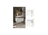 Vicco Nachtschrank Mira Weiß Gold 40 X 50 Cm Schublade Ablage Nachtkommode