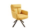 Riess-Ambiente Stuhl BIG George - Drehbar Retro Senfgelb Armlehnen Bonellfederkernpolsterung Esszimmer