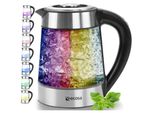 Ecosa Glas Wasserkocher M. Temperatureinstellung LED Beleuchtung 1.7L