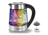 Ecosa Glas Wasserkocher M. Temperatureinstellung Teefilter Led 1.7L