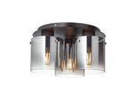 Brilliant Lampe Beth Deckenleuchte 35Cm Schwarz/Rauchglas 3X A60, E27, 60W, G.F. Normallampen N. Ent. FüR Led-Leuchtmittel Geeignet Dimmbar Bei Verwendung Geeigneter Leuchtmittel
