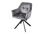 Riess-Ambiente Stuhl Loft - Dunkelgrau Samt Drehbar Metallgestell Schwarz Mit Armlehne