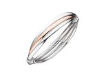 Armreif Jobo, Silber (Silber 925), ArmbäNder, Damen, Silber 925 (Sterlingsilber), Armreif, Oval 925 Silber Bicolor Vergoldet