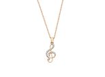 Kette Mit AnhäNger Dkeniz "925/- Sterling Silber Rosevergoldet GläNzend 46Cm Zirkonia Weiß", Rot, Halsketten, Damen, 46Cm, Silber 925 (Sterlingsilber), L: 46 B: 10Mm, GläNzend, B:10Mm