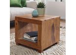 Finebuy Sheesham Massivholz Couchtisch Wohnzimmertisch Beistelltisch 50X50Cm