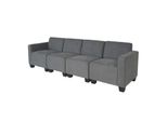 Modular 4-Sitzer Sofa Couch Moncalieri, Stoff/Textil ~ Grau
