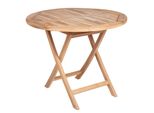 Riess-Ambiente Gartentisch Empire Teak - 90Cm Teakholz Rund Klappbar Balkontisch Outdoor Massiv