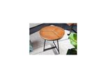Riess-Ambiente Beistelltisch Oak Elegance - 45Cm Eiche-Design Schwarzes Metallgestell Rund