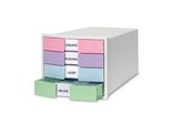HAN Schubladenbox IMPULS rosa, lila, blau, grün 1012-129, DIN A4, DIN C4 mit 4 Schubladen
