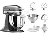 KITCHENAID Küchenmaschine 5KSM175PSEMS MEDALLION-SILBER, silber (medallion, silber), B:37cm H:36cm, Küchenmaschinen, mit Zubehör im Wert von ca. 112,-€ UVP