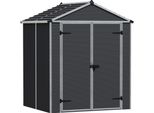 Gerätehaus PALRAM - CANOPIA Rubicon Gerätehaus 6x5, grau (dunkelgrau), Aluminium, Polycarbonat (PC), Gerätehäuser