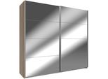 SchwebetüRenschrank Wimex "Easy", Braun (Struktureichefarben Hell, Spiegel), B:180Cm H:210Cm T:65Cm, SchräNke, SchwebetüRenschrank, Mit Vollspiegel