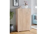 Kombikommode Priess, Braun (Struktureichefarben Hell), B:82Cm H:135Cm T:38Cm, Holzwerkstoff, Sideboards, Kombikommode