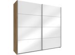 SchwebetüRenschrank Wimex "Easy", Braun (Plankeneichefarben, WeißGlas), B:225Cm H:210Cm T:65Cm, SchräNke, SchwebetüRenschrank, Mit Vollglas