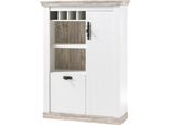 Kommode Home Affaire "Florenz", Weiß (Pinie Weiß), B:105Cm H:146Cm T:37Cm, Sideboards, Kommode, Im Romantischen Landhaus-Look, Breite 105 Cm