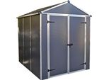 Gerätehaus PALRAM - CANOPIA Rubicon Gerätehaus 6x8, grau (dunkelgrau), Aluminium, Polycarbonat (PC), Gerätehäuser