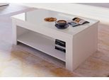 Couchtisch Forte, Weiß, B:110Cm H:44,4Cm T:65Cm, Tische, Couchtisch, Breite 110 Cm