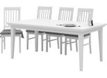 Esstisch Home Affaire "Paris", Weiß, B:180Cm H:76Cm T:95Cm, Tische, Esstisch, Holzoptik, VerläNgerbar Durch Extra Ansteckplatten, Breite 180 Cm