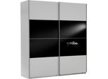 SchwebetüRenschrank Wimex "Easy", Schwarz-Weiß (Weiß, Schwarzglas), B:135Cm H:210Cm T:65Cm, SchräNke, SchwebetüRenschrank, Mit Teilglas