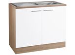 SpüLenschrank Optifit "Kalmar", Weiß, B:100Cm H:85Cm T:60Cm, SchräNke, SpüLenschrank, Breite 100 Cm