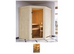 Sauna KARIBU Fausin, beige (natur), (ohne Ofen), Saunen