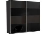 SchwebetüRenschrank wimex "Easy", Grau (Graphit, Schwarzglas), B:225Cm H:210Cm T:65Cm, SchräNke, SchwebetüRenschrank, Mit Teilglas