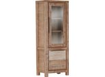 Vitrine Gutmann Factory "Tulsa", Braun (Smoked), B:66Cm H:180Cm T:47Cm, Holz Teilmassiv, SchräNke, Vitrine, HöHe 180 Cm