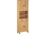 Hochschrank Home Affaire "Oslo", Beige (Natur Gebeizt, Gewachst), B:60Cm H:177Cm T:30Cm, Massivholz, SchräNke, Hochschrank