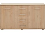 Kombikommode Priess "Lindau", Braun (Edelbuchefarben), B:123Cm H:71Cm T:38Cm, Holzwerkstoff, Sideboards, Kombikommode