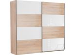 SchwebetüRenschrank Wimex "Easy", Braun (Struktureichefarben Hell, WeißGlas), B:180Cm H:210Cm T:65Cm, SchräNke, SchwebetüRenschrank, Mit Teilglas