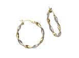 Paar Creolen "Gold 333 Zweifarbig Glanz Matt", Gelb, Fascination By Ellen K., Ohrringe, Damen, One-Size, Gold