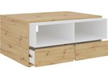 Couchtisch Fmd "Monza 2", Weiß (Artisan Eiche Nb, Weiß, Artisan Eiche Nb, Artisan Eiche Nb), B:91,8Cm H:45Cm T:67,5Cm, Tische, Couchtisch
