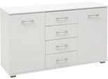 Kombikommode Priess "Lindau", Weiß, B:123Cm H:71Cm T:38Cm, Holzwerkstoff, Sideboards, Kombikommode