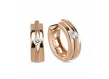 Paar Creolen Dkeniz "925/- Sterling Silber RoséVergoldet Hochglanz Design Ohrring", Rosa (Rosé, Weiß), Ohrringe, Damen, One-Size, Silber 925 (Sterlingsilber)