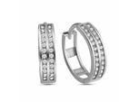 Paar Creolen Dkeniz "925/- Sterling Silber Pave", Silber (Silber, Weiß), Ohrringe, Damen, One-Size, Silber 925 (Sterlingsilber)