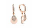 Paar OhrhäNger dKeniz "925/- Sterling Silber RoséVergoldet Eleganz Ohrring", Rosa (Rosé, Weiß), Ohrringe, Damen, One-Size, Silber 925 (Sterlingsilber)