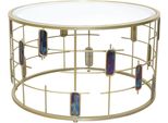 Couchtisch, Gold (Goldfarben, Goldfarben, Transparent), B:80Cm H:46Cm T:80Cm, Hofmann Living And More, Tische, Couchtisch
