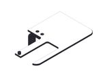 Giese Papierhalter Links Schwarz Matt Mit Schichtstoff (Hpl) In Weiss, 30970-14 30970-14