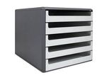 M&M Schubladenbox vanille 30057602BE, DIN A4 mit 5 Schubladen