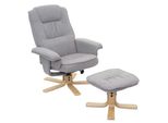 Relaxsessel H56, Fernsehsessel Tv-Sessel Mit Hocker, Stoff/Textil, Mvg-Zertifiziert ~ Hellgrau