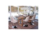 6Er-Set Esszimmerstuhl MCW-A60, Stuhl Drehstuhl, Chrom ~ Kunstleder Creme