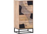 Kommode Gutmann Factory, Beige (Natur), B:50Cm H:105Cm T:30Cm, Massivholz, Sideboards, Kommode