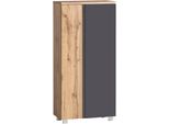 Midischrank Welltime "SöLden", Grau (Matt Grau), B:65Cm H:130Cm T:35Cm, Mdf, SchräNke, Midischrank