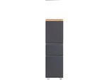 Midischrank Welltime "SöLden", Grau (Matt Grau), B:40Cm H:130Cm T:35Cm, Mdf, SchräNke, Midischrank