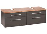 Waschbeckenunterschrank Welltime "Davos", Grau (Grau, Graphit), B:120Cm H:41Cm T:47Cm, SchräNke, Waschbeckenunterschrank, Breite 120 Cm
